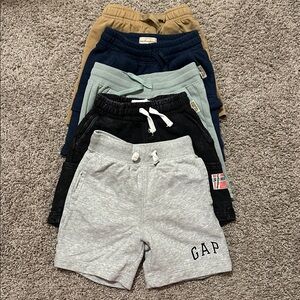 Kids Casual Shorts Set - Gray, Black, Tan, and Light Green
